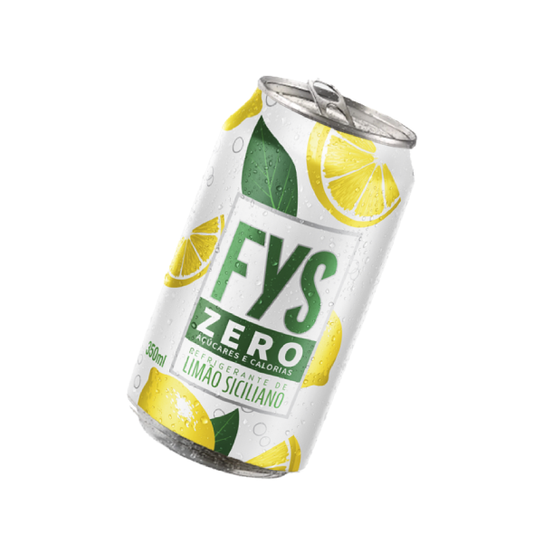 Lata refrigerante limão siciliano FYS ZERO
